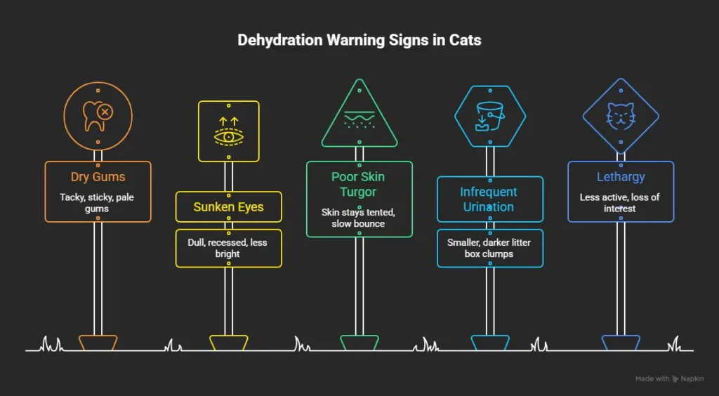 Warning signs of dehydration in cats