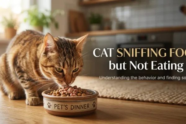Cat Sniffing Food but Not Eating