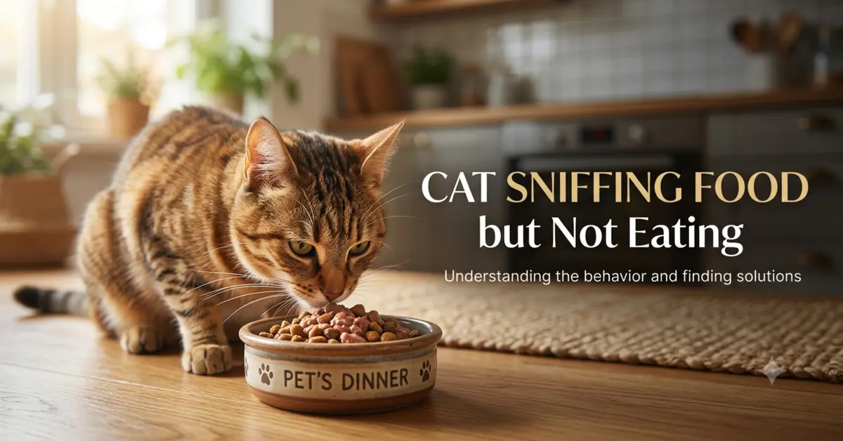 Cat Sniffing Food but Not Eating