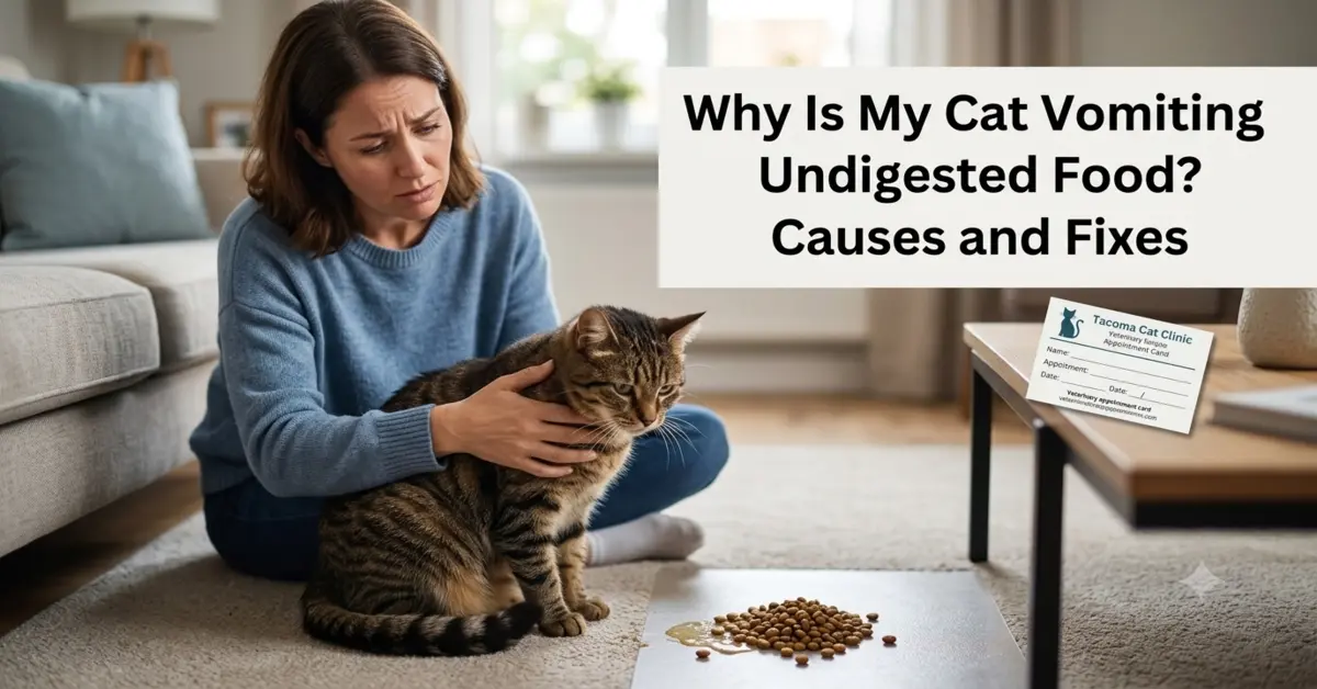cat vomiting undigested food